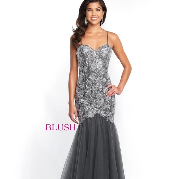 Rosalie Blush Crystal Cut-Out Mermaid Gown